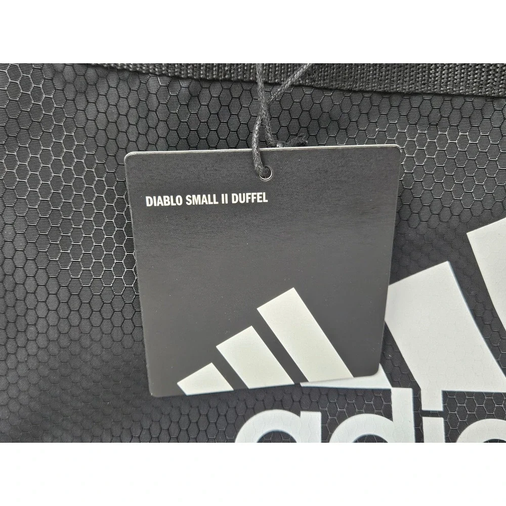 Adidas Diablo Small II Duffel Bag Black White Hex Solid Gym Travel Bag NWT